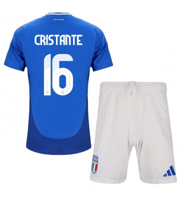 Italien Bryan Cristante #16 Hjemmebanesæt Børn EM 2024 Kort ærmer (+ korte bukser)